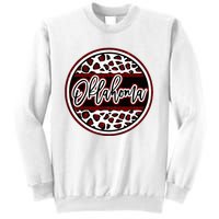 Oklahoma Leopard Ok Varsity Style Red Text Sweatshirt