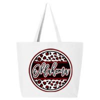 Oklahoma Leopard Ok Varsity Style Red Text 25L Jumbo Tote