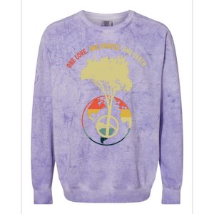 One Love One People One Earth Save Earth Happy Earth Day Gift Colorblast Crewneck Sweatshirt