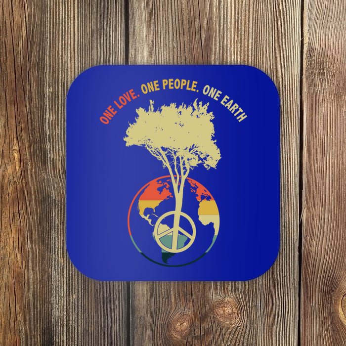 One Love One People One Earth Save Earth Happy Earth Day Gift Coaster