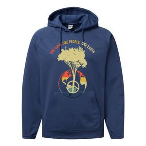 One Love One People One Earth Save Earth Happy Earth Day Gift Performance Fleece Hoodie