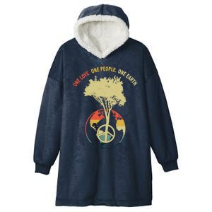 One Love One People One Earth Save Earth Happy Earth Day Gift Hooded Wearable Blanket