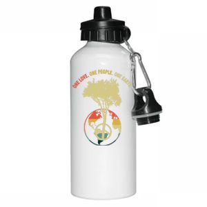 One Love One People One Earth Save Earth Happy Earth Day Gift Aluminum Water Bottle