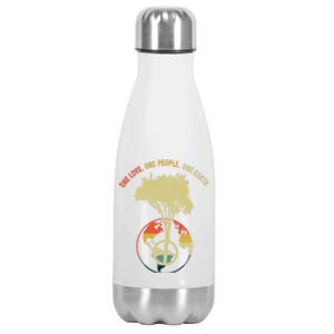 One Love One People One Earth Save Earth Happy Earth Day Gift Stainless Steel Insulated Water Bottle