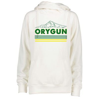 Oregon Lovers Orygun Outdoors Beautiful Mt. Hood Womens Funnel Neck Pullover Hood