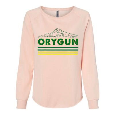 Oregon Lovers Orygun Outdoors Beautiful Mt. Hood Womens California Wash Sweatshirt