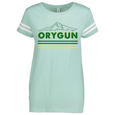 Oregon Lovers Orygun Outdoors Beautiful Mt. Hood Enza Ladies Jersey Football T-Shirt