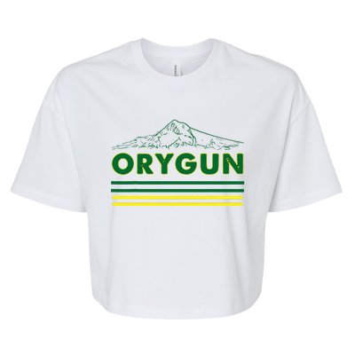 Oregon Lovers Orygun Outdoors Beautiful Mt. Hood Bella+Canvas Jersey Crop Tee