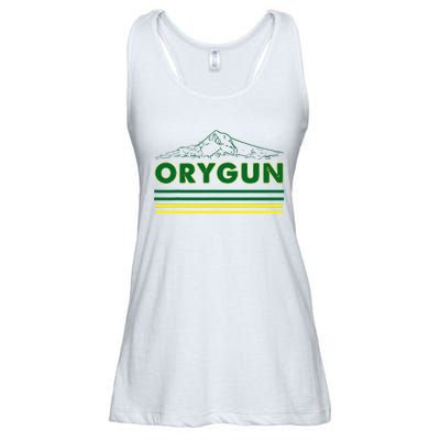 Oregon Lovers Orygun Outdoors Beautiful Mt. Hood Ladies Essential Flowy Tank