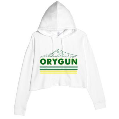 Oregon Lovers Orygun Outdoors Beautiful Mt. Hood Crop Fleece Hoodie