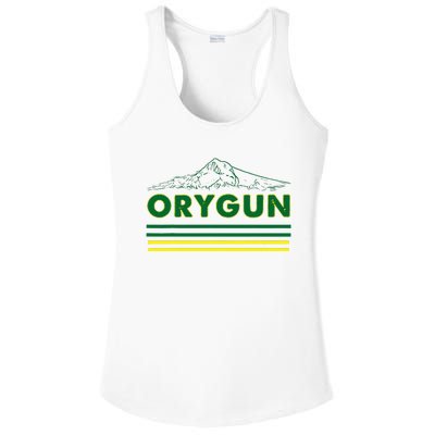 Oregon Lovers Orygun Outdoors Beautiful Mt. Hood Ladies PosiCharge Competitor Racerback Tank