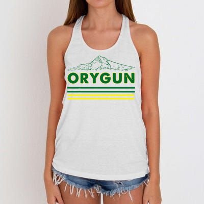 Oregon Lovers Orygun Outdoors Beautiful Mt. Hood Women's Knotted Racerback Tank