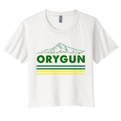 Oregon Lovers Orygun Outdoors Beautiful Mt. Hood Women's Crop Top Tee