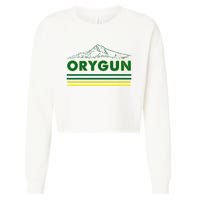 Oregon Lovers Orygun Outdoors Beautiful Mt. Hood Cropped Pullover Crew