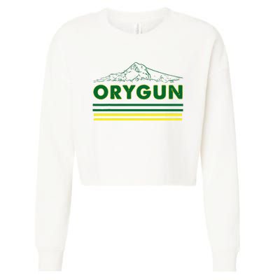 Oregon Lovers Orygun Outdoors Beautiful Mt. Hood Cropped Pullover Crew