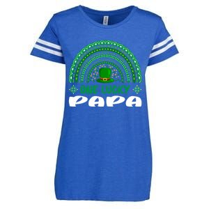 One Lucky Papa Gift St Patrick's Day Funny For Daddy Gift Enza Ladies Jersey Football T-Shirt