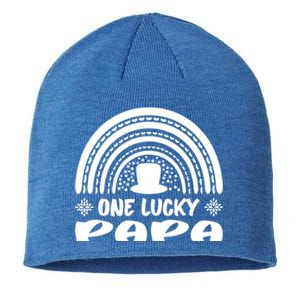 One Lucky Papa Gift St Patrick's Day Funny For Daddy Great Gift Sustainable Beanie