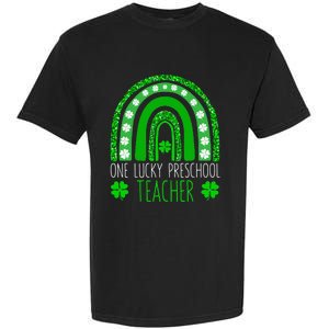 One Lucky Preschool Teacher St Patricks Day Funny Rainbow Garment-Dyed Heavyweight T-Shirt