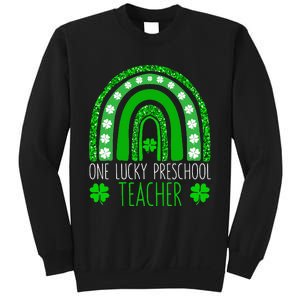 One Lucky Preschool Teacher St Patricks Day Funny Rainbow Sweatshirt