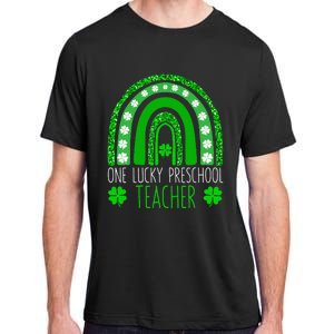 One Lucky Preschool Teacher St Patricks Day Funny Rainbow Adult ChromaSoft Performance T-Shirt