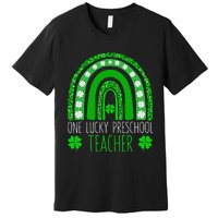 One Lucky Preschool Teacher St Patricks Day Funny Rainbow Premium T-Shirt