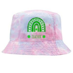 One Lucky Preschool Teacher St Patricks Day Funny Rainbow Tie-Dyed Bucket Hat