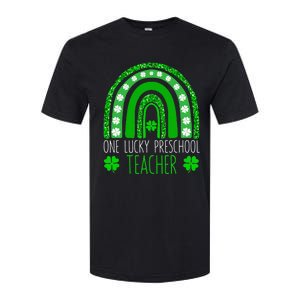 One Lucky Preschool Teacher St Patricks Day Funny Rainbow Softstyle CVC T-Shirt