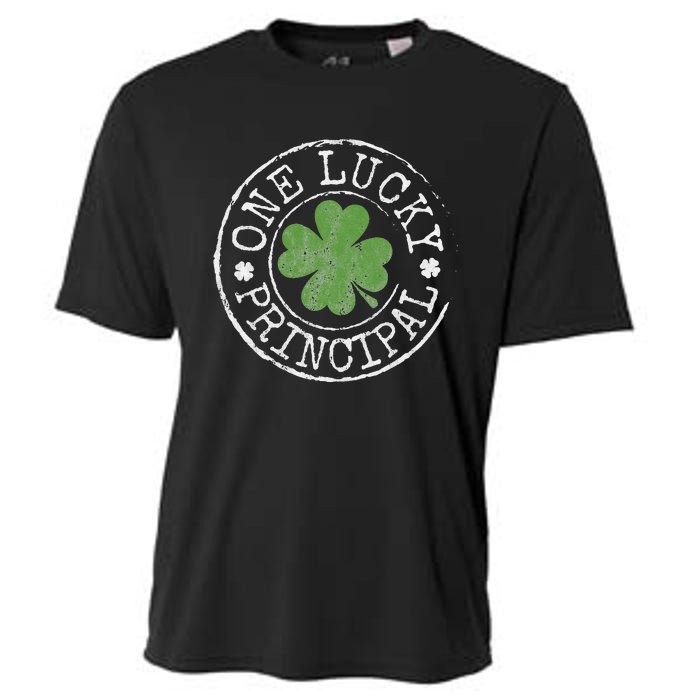 One Lucky Principal Irish Shamrocks Teacher St Patrick's Day Cooling Performance Crew T-Shirt