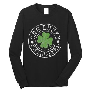 One Lucky Principal Irish Shamrocks Teacher St Patrick's Day Long Sleeve Shirt