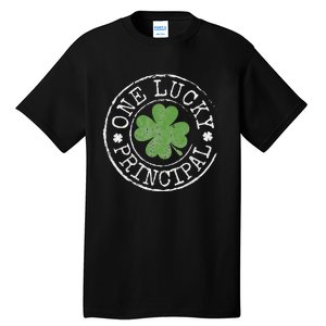 One Lucky Principal Irish Shamrocks Teacher St Patrick's Day Tall T-Shirt