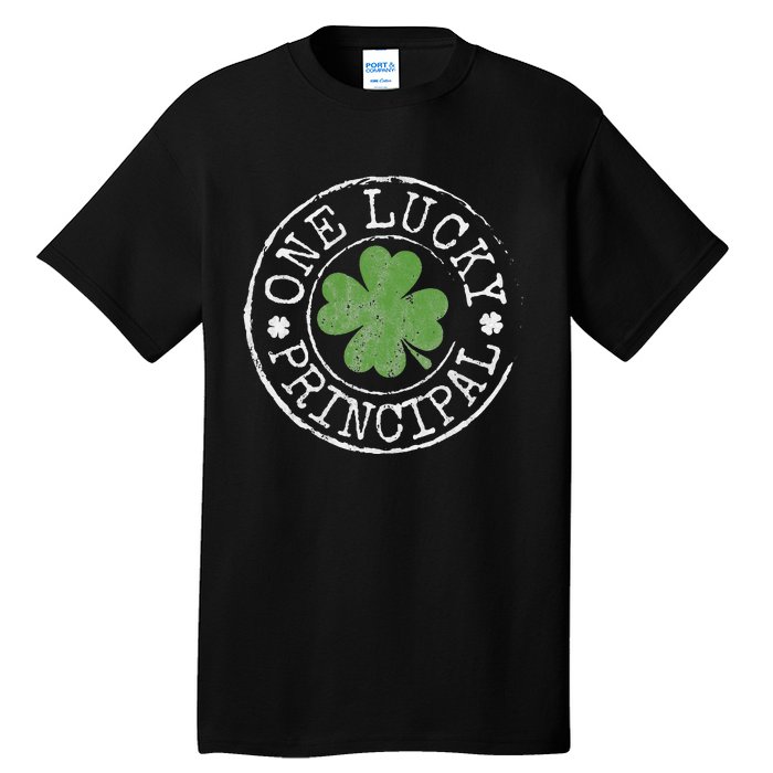 One Lucky Principal Irish Shamrocks Teacher St Patrick's Day Tall T-Shirt