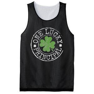 One Lucky Principal Irish Shamrocks Teacher St Patrick's Day Mesh Reversible Basketball Jersey Tank