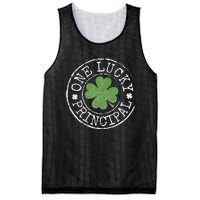 One Lucky Principal Irish Shamrocks Teacher St Patrick's Day Mesh Reversible Basketball Jersey Tank