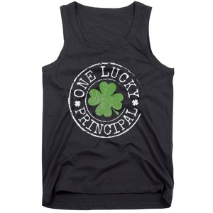 One Lucky Principal Irish Shamrocks Teacher St Patrick's Day Tank Top