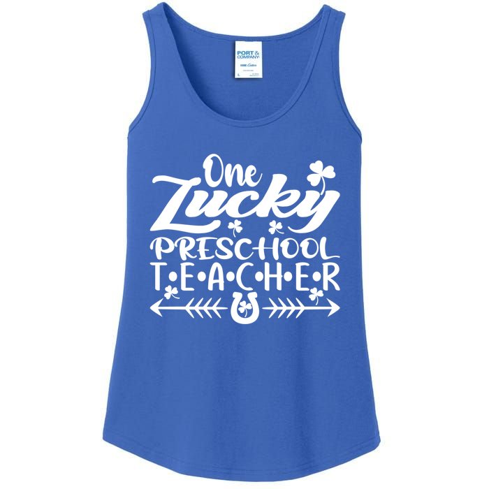 One Lucky Preschool Teacher St Patrick's Day Meaningful Gift Ladies Essential Tank