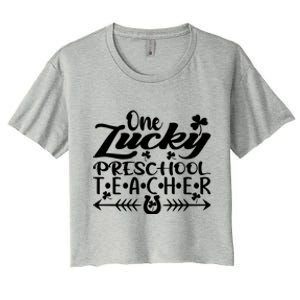 One Lucky Preschool Teacher St Patrick's Day Meaningful Gift Women's Crop Top Tee