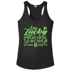 One Lucky Preschool Teacher St Patrick's Day Cool Gift Ladies PosiCharge Competitor Racerback Tank