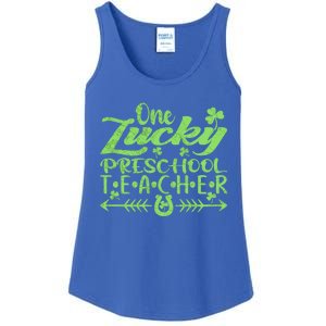 One Lucky Preschool Teacher St Patrick's Day Cool Gift Ladies Essential Tank