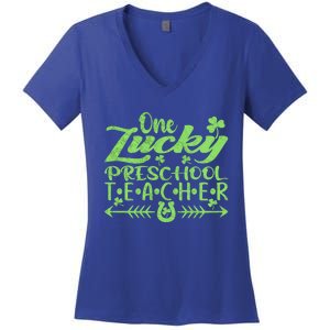 One Lucky Preschool Teacher St Patrick's Day Cool Gift Women's V-Neck T-Shirt