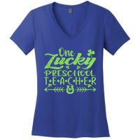 One Lucky Preschool Teacher St Patrick's Day Cool Gift Women's V-Neck T-Shirt