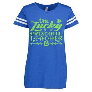 One Lucky Preschool Teacher St Patrick's Day Cool Gift Enza Ladies Jersey Football T-Shirt