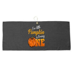 Our Little Pumpkin is Turning One 1st Birthday Halloween Large Microfiber Waffle Golf Towel