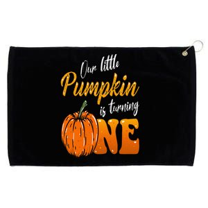 Our Little Pumpkin is Turning One 1st Birthday Halloween Grommeted Golf Towel