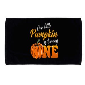 Our Little Pumpkin is Turning One 1st Birthday Halloween Microfiber Hand Towel