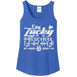 One Lucky Preschool Teacher St Patrick's Day Meaningful Gift Ladies Essential Tank