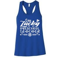 One Lucky Preschool Teacher St Patrick's Day Meaningful Gift Women's Racerback Tank