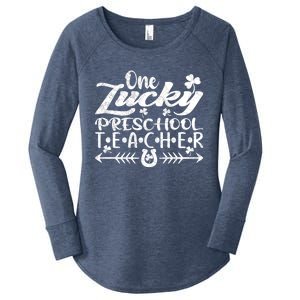 One Lucky Preschool Teacher St Patrick's Day Meaningful Gift Women's Perfect Tri Tunic Long Sleeve Shirt