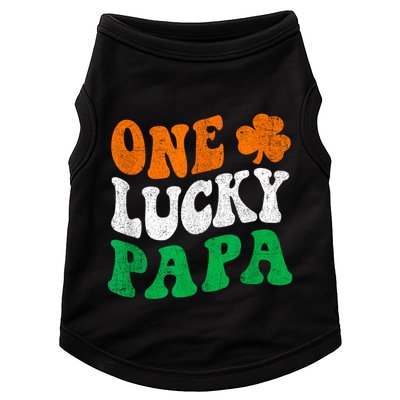 One Lucky Papa Retro Irish Flag Matching St Patricks Day Doggie Tank