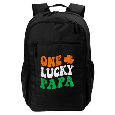 One Lucky Papa Retro Irish Flag Matching St Patricks Day Backpack