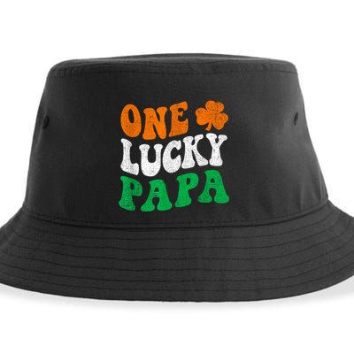 One Lucky Papa Retro Irish Flag Matching St Patricks Day Sustainable Bucket Hat